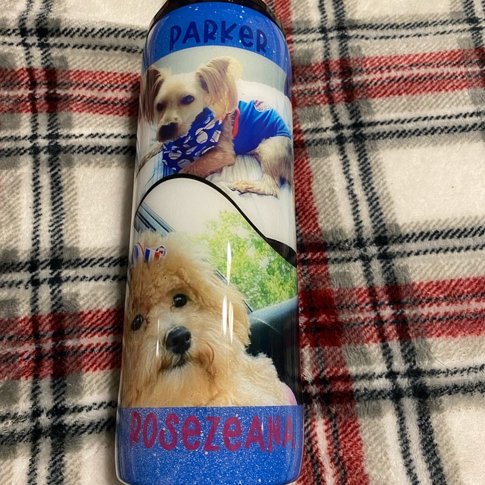 Dog cup with resin